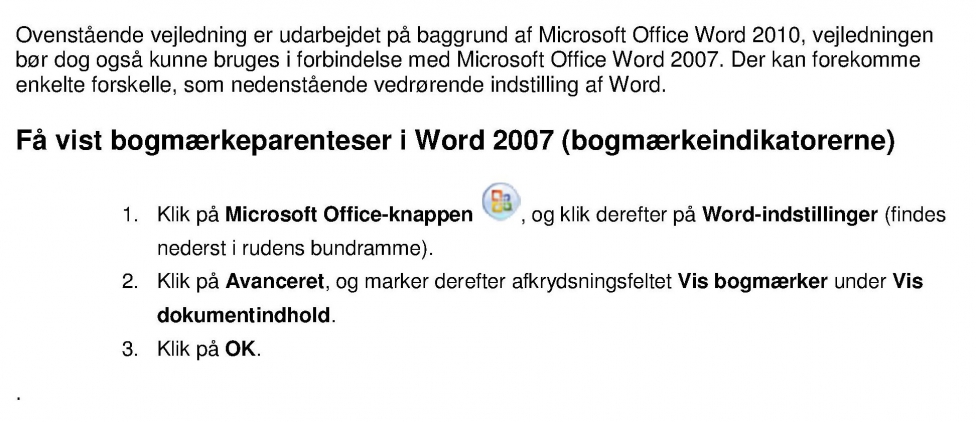 Bogmærker i Word2_4